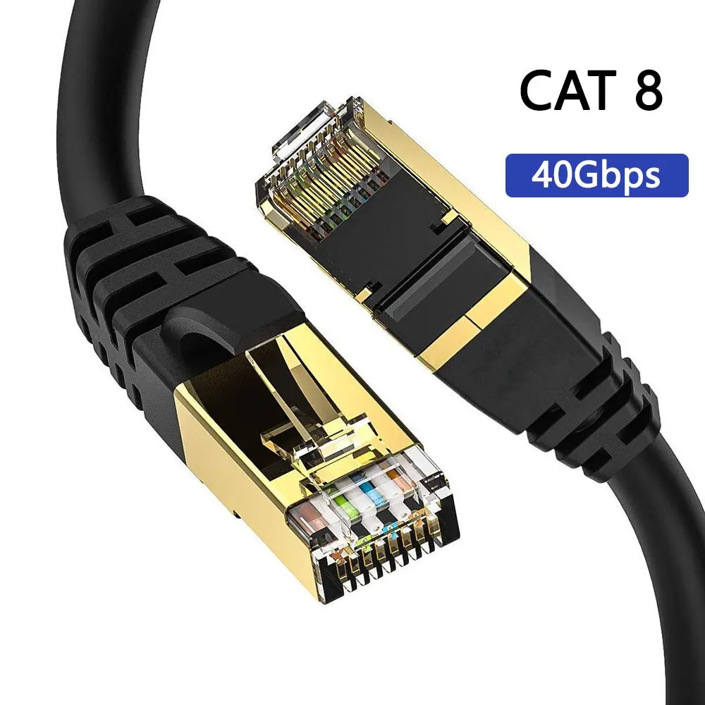 Cat 8 ethernet kabel lan netzwerk cat8 rj45 geschwindigkeit netzwerk kabel 40gbps 2000mhz 26awg für router pc ps4 tv laptop rj45 kabel Image