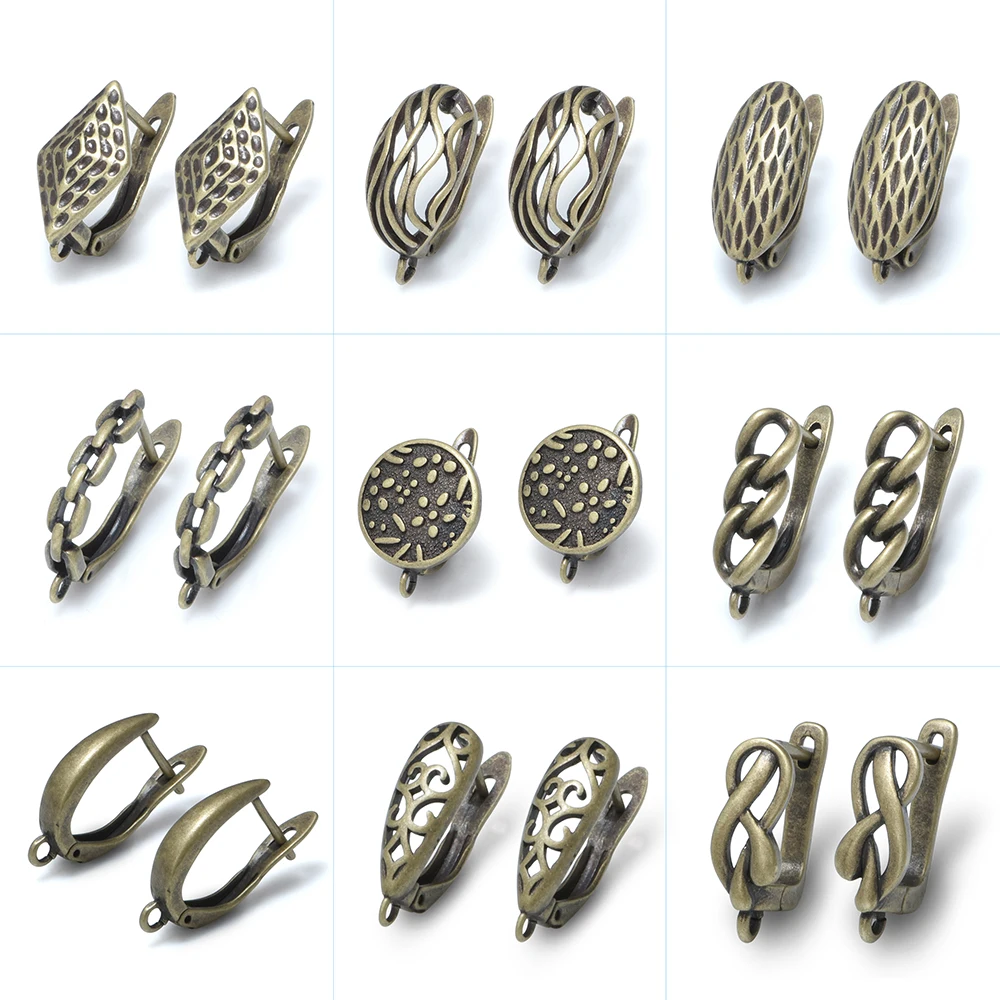 1-teilige antike Bronze/Gold/Silber Farbe Ohrringe Haken Verschlüsse für DIY Frau handgemachte Gothic Schmuck machen Zubehör