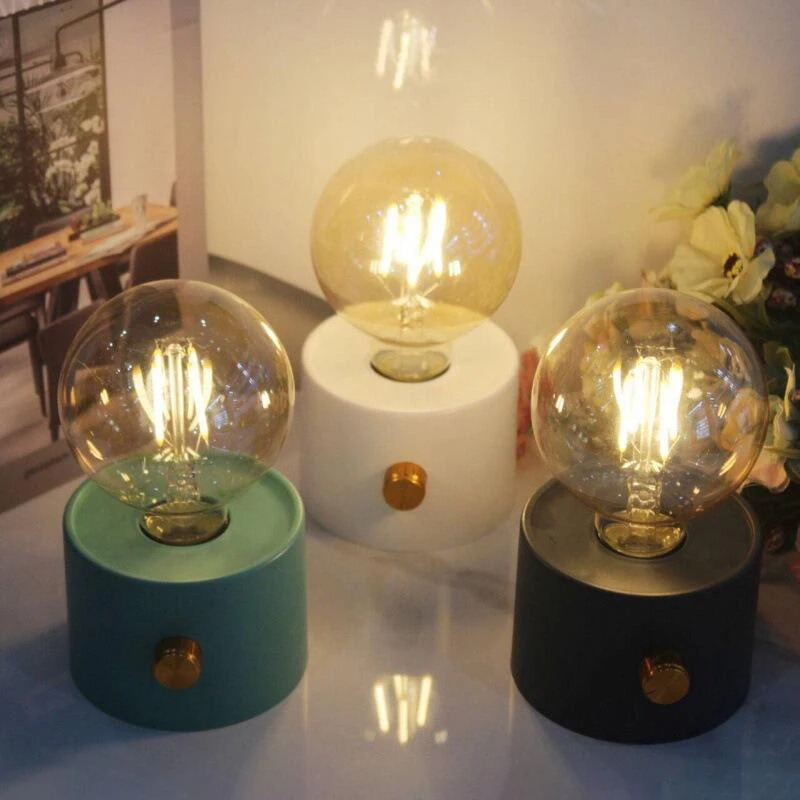 LED Nachtlicht Batterie Betriebene Glühbirne Lampe Desktop Büro Licht Retro Glühbirne Form Nachtlicht Für Baby Zimmer Schlafzimmer Korridor Lampe