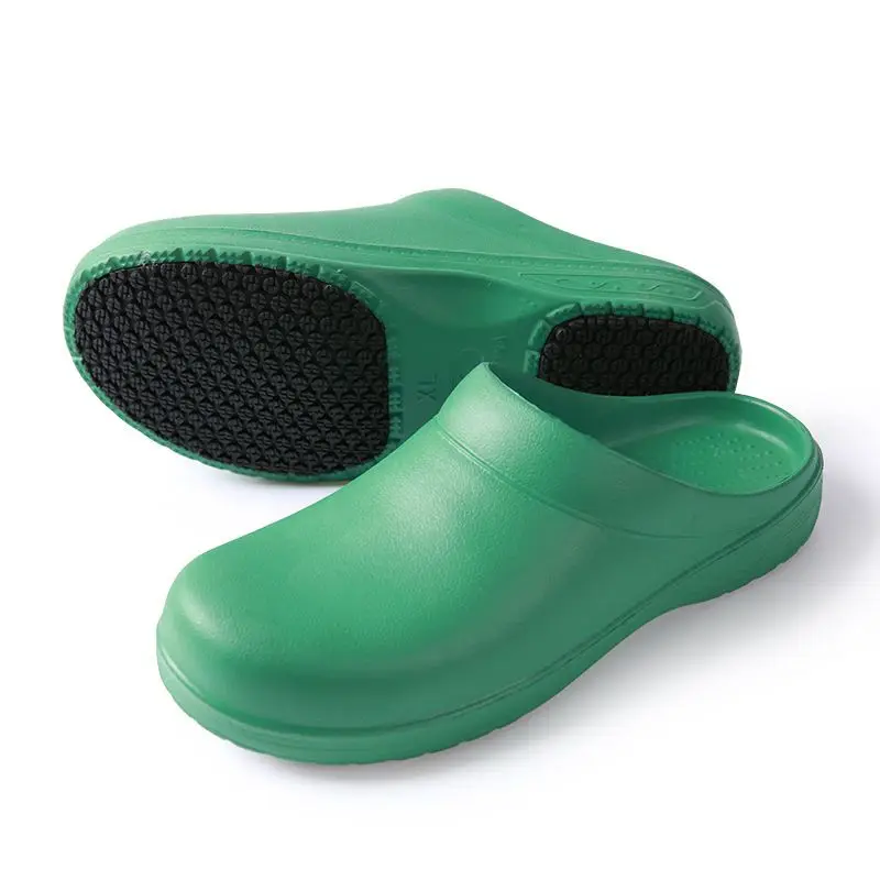 Rutschfeste Unisex-Schuhe mit Eva-Sohle – bequeme schwarze Arbeitsschuhe für Krankenschwestern, Köche und Büro, einfaches Slip-On-Design, Reifentextur-Sohle für verbesserten Griff, Koch-Clogs, Slip-On-Schuhe, robuste Hausschuhe, rutschfeste...