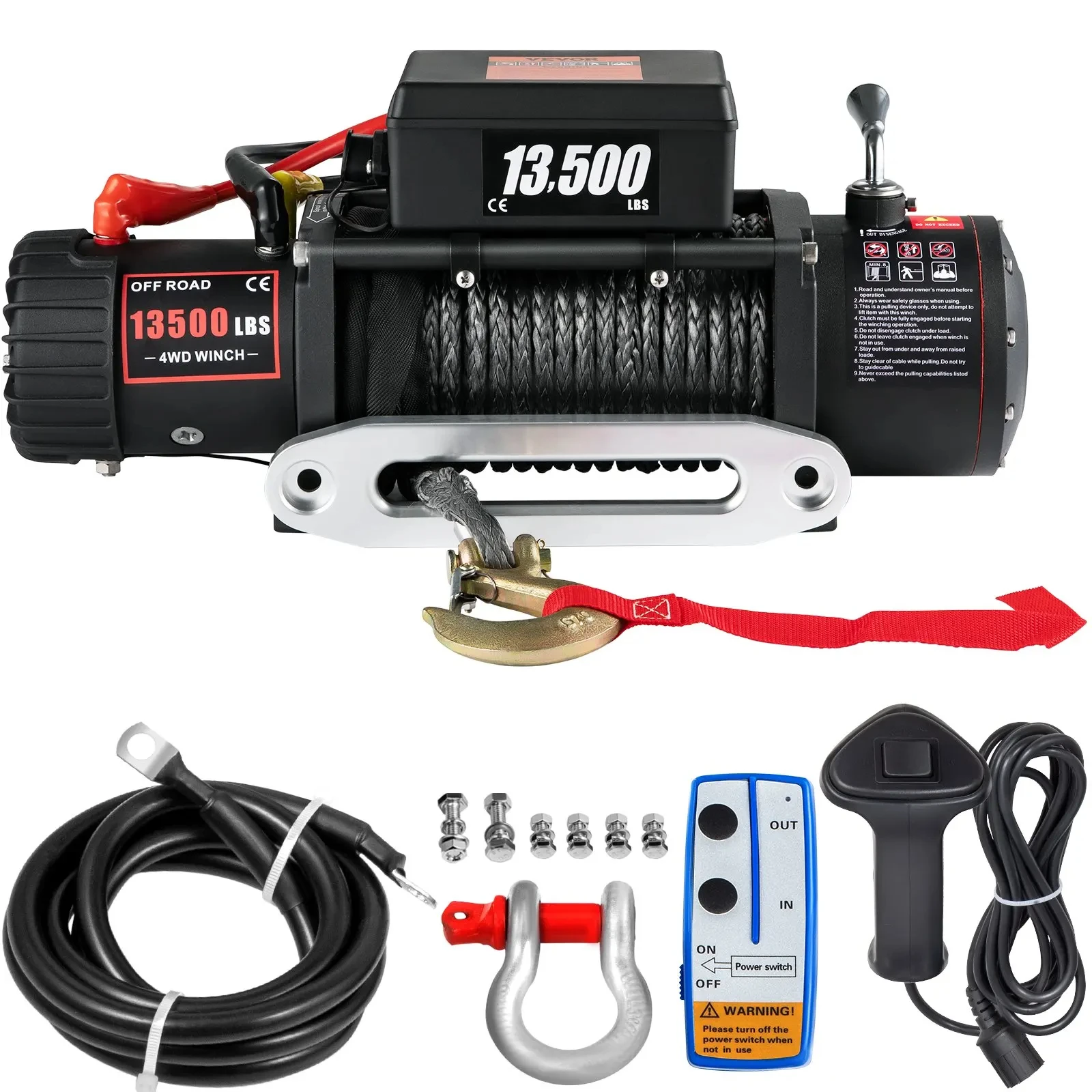 SIHAO 13500LBS Elektrische Winde 12V Elektro-LKW-Winde ATV Synthetisches Seil mit Fernbedienung für 4X4 Autoanhänger ATV LKW Image