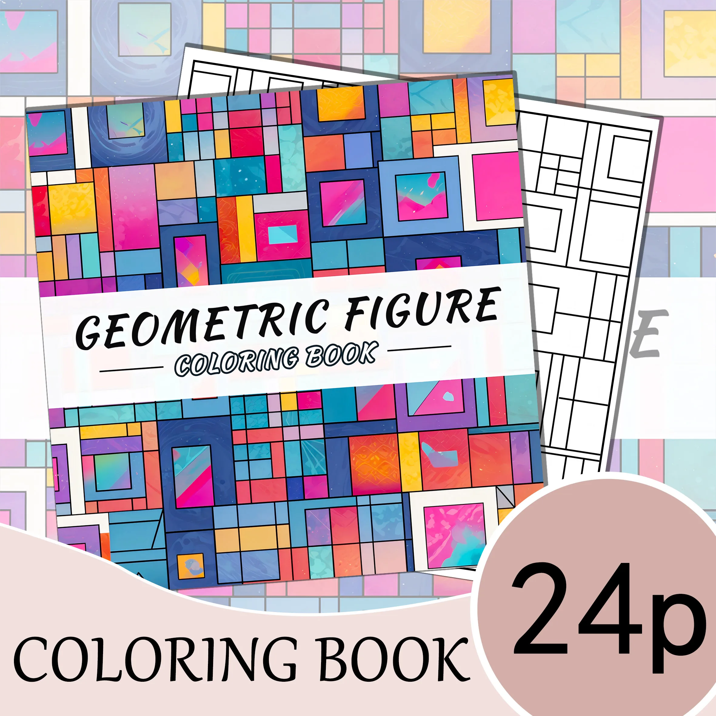 Kreatives geometrisches Malbuch für Erwachsene – minimalistische Designs zur Inspirierung von Künstlern und Zündung der Fantasie Image