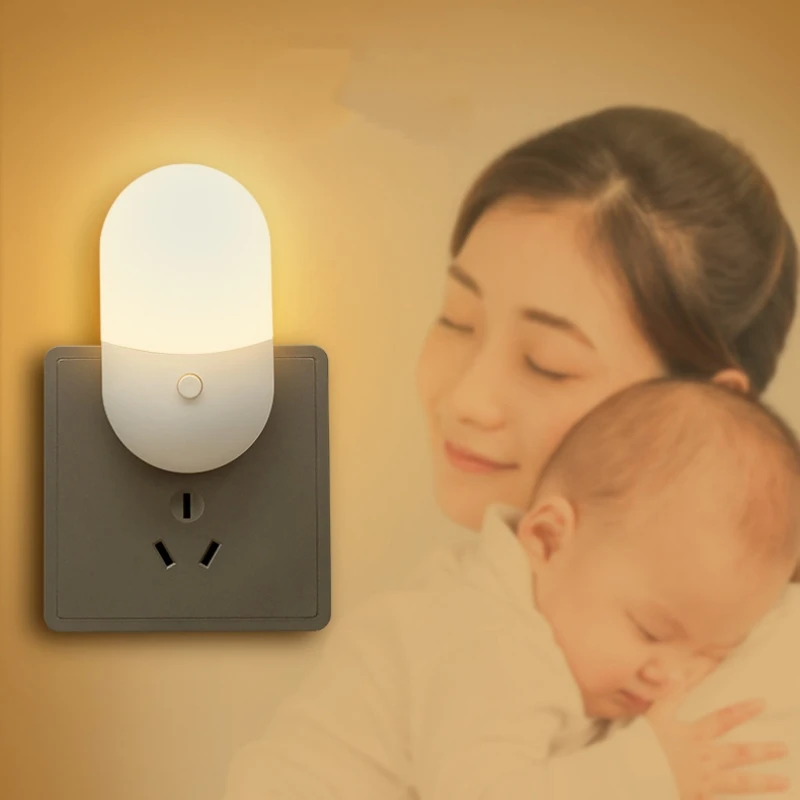 Led Mini Nachtlicht Schalter Plug-In Led Licht Augenschutz Nachtlicht Lampe Verwendung Für Nacht Baby Fütterung Wohnzimmer
