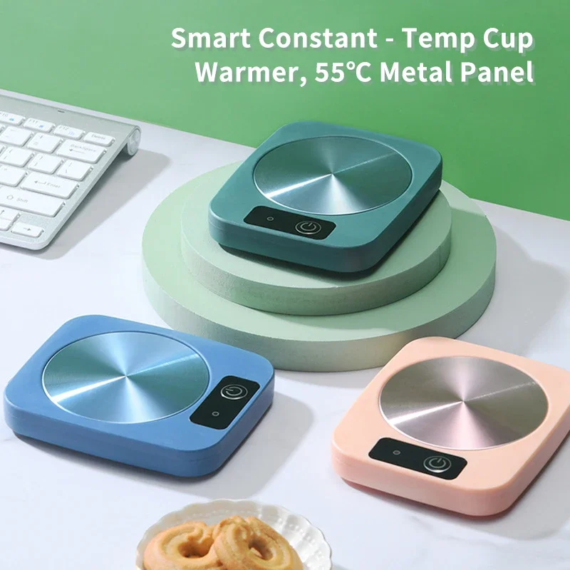 Smart Constant - Temperaturbecherwärmer, 55 ℃ Metallplatte, Multi-Tassen-kompatibel, 16 W geringer Stromverbrauch, Heizmatte für Büro/Heim, US/EU Image