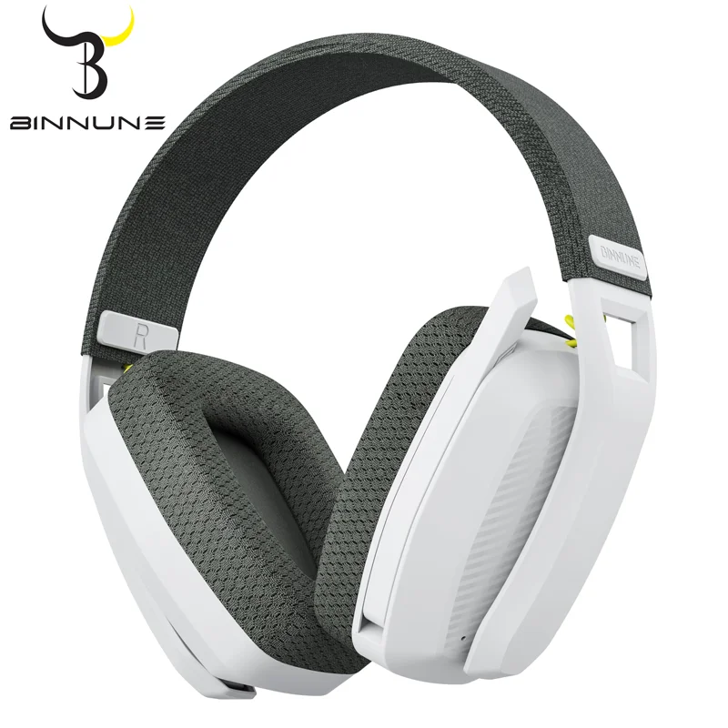 Gaming-Headset BINNUNE BW06 Bluetooth 2.4GHz Kabellos Stereo Dualmodus Mikrofon HD Geräuschunterdrückung Bequem RGB LED-Licht Immersiver Klang für PS5 PS4 PC Mac Switch Telefon Laptop Online-Spiel