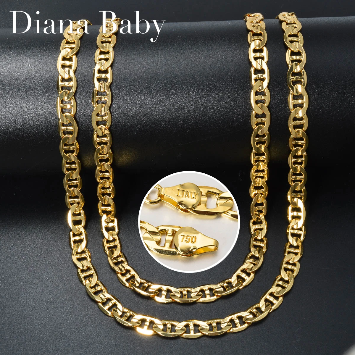 Punk Dicke Kette Halskette Geschenke Trendy Luxus Italien 750 18 karat Gold Überzogene Kupfer Link Frauen Dubai Schmuck Mann Hals party Geschenk