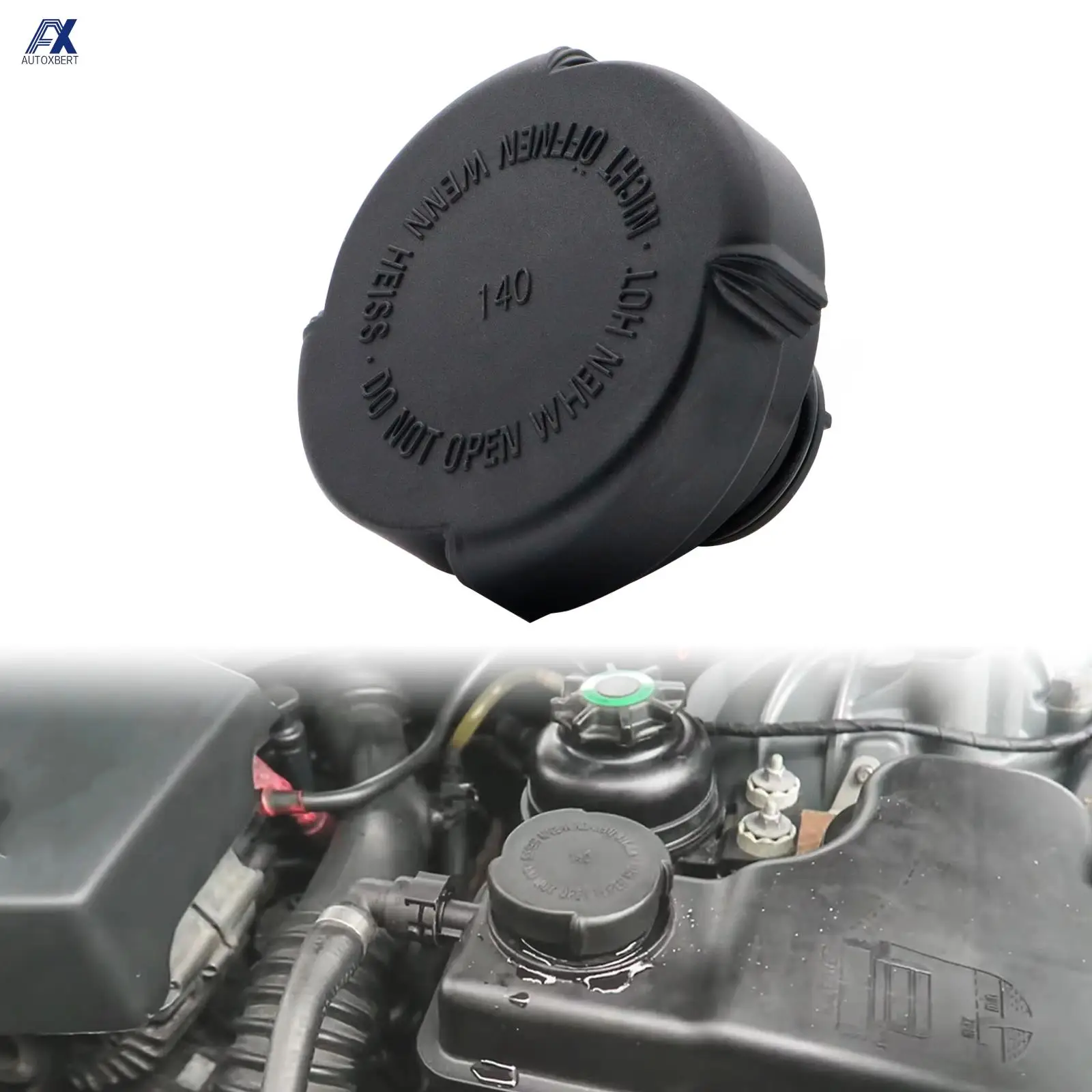 Auto-Ausgleichsbehälterdeckel, Kühlerabdeckung für BMW 3 5 6 7 Serie E46 E36 E39 E61 E64 E65 X3 17111742232 Ersatz-Autozubehör Image