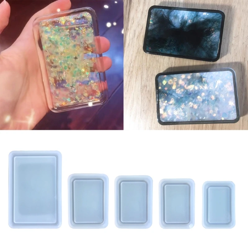 Foto rahmen Harz Kunst Shaker Form kreative Karte Anhänger klar Treibsand Silikon form DIY Handwerk Casting Epoxy Form für Schlüssel bund Image