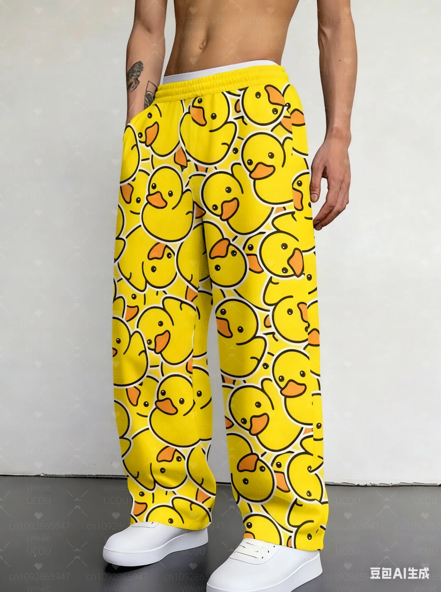 2025 neue herbst männer Gelbe Ente Muster Pyjamas erwachsene Hosen Pyjamas Hosen Casual Täglichen Lange Hosen Männer Frauen Pyjamas Hosen