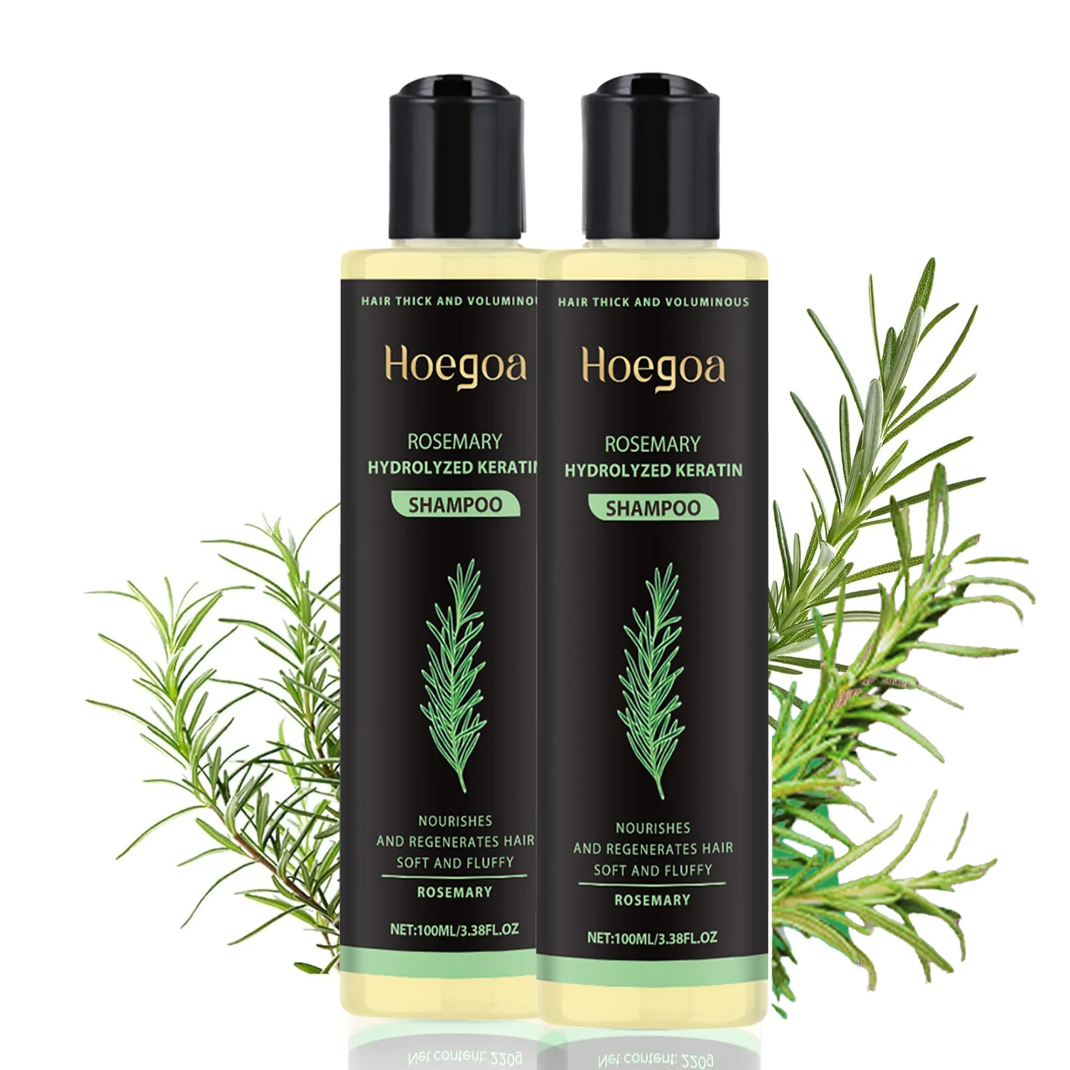 Rosmarin-Minz-Shampoo für die Haarstärke. Natürliches pflanzliches Volumen-Shampoo für fettige Kopfhaut. Stärkung und Reparatur der Haarpflege Image