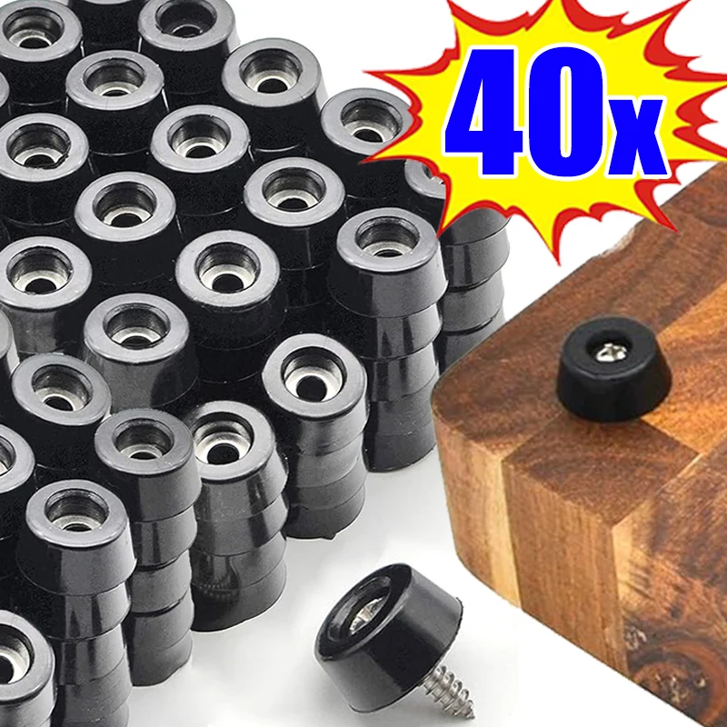 8/40PCS Anti Slip Möbel Fuß Schwarz Lautsprecher Schrank Bett Tisch Box Konische Gummi Shock Pad Boden Schutz möbel Teile