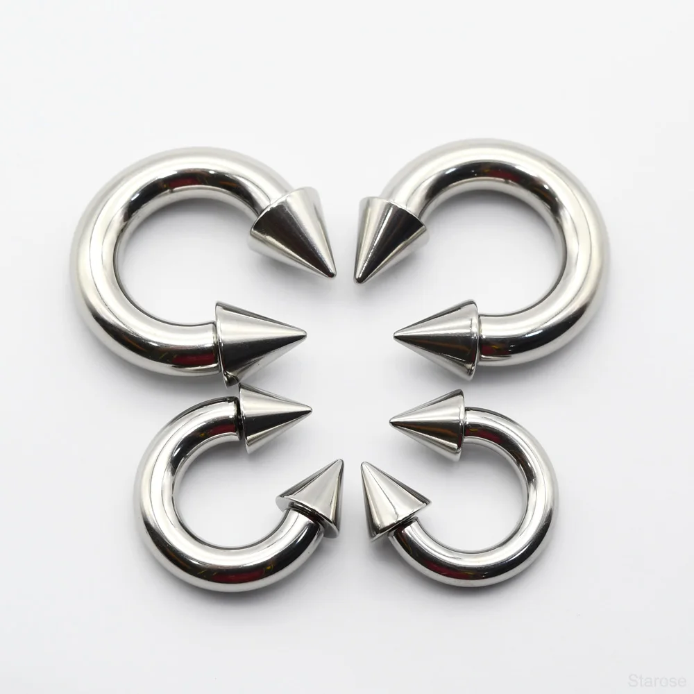 0G Punk Spike Große Größe Innengewinde Edelstahl Kegel Kreisförmige Barbell Piercing Septum Nasenring Hoop Helix Ohrringe