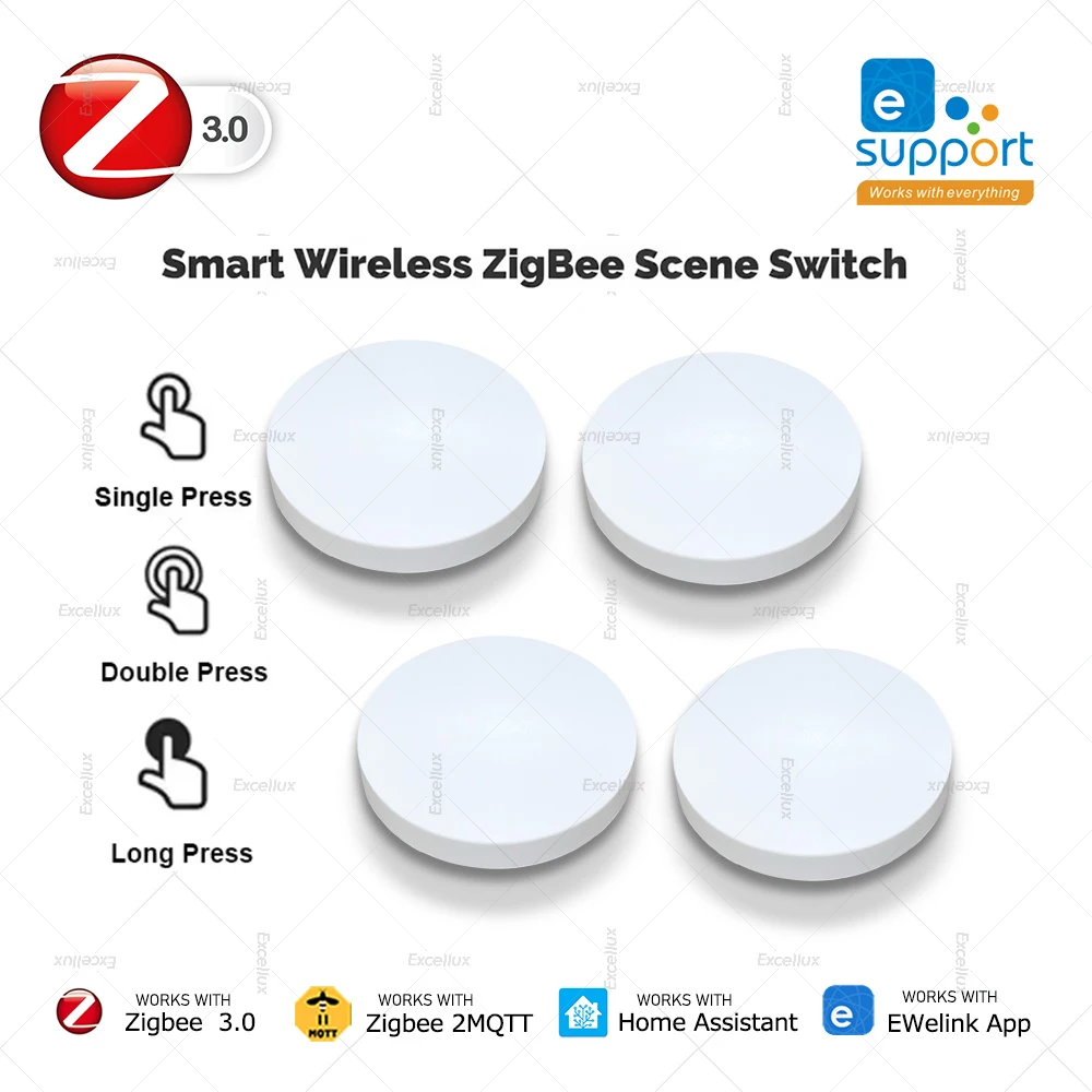 Zigbee Smart Wireless Button Schalter Intelligente Szene Verknüpfung Schalter Smart Home Automation Unterstützung Home Assistant Zigbee 2mqtt Image