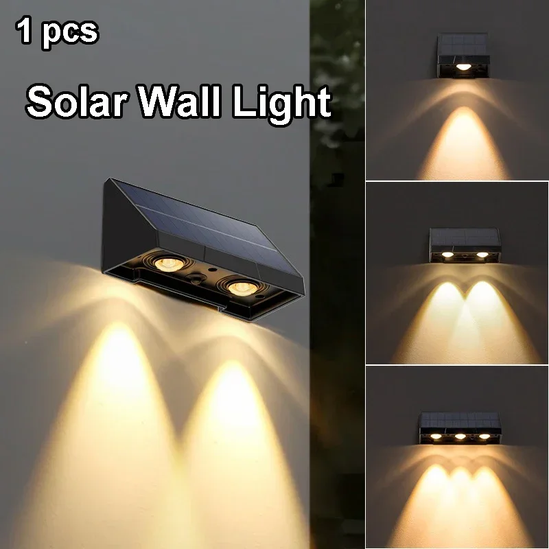 Solar Wand leuchte Outdoor Veranda Lichter Beleuchtung wasserdichte LED Lampe Glühbirne automatische Beleuchtung in der Nacht für Garten Hof Balkon