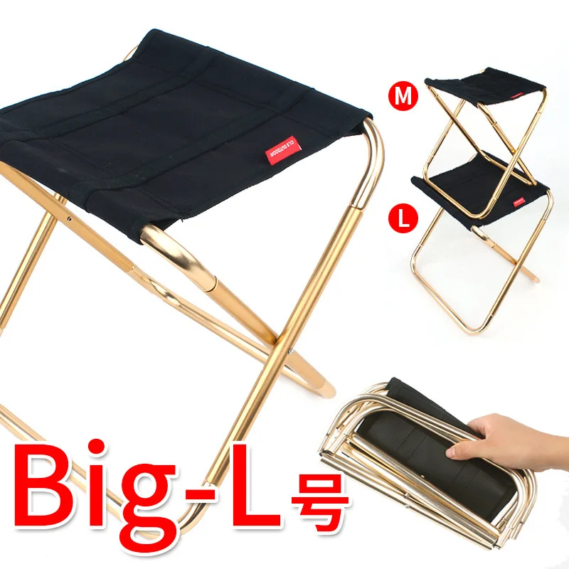 Klapphocker, groß, 7075-Aluminiumlegierung, für den Außenbereich, tragbar, Grill, Angeln, Klappstuhl, Camping, Kletterhocker, tragbarer Stuhl