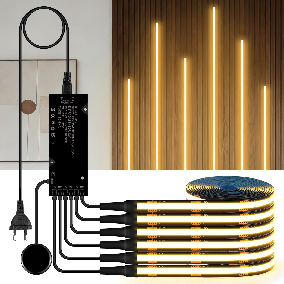 Tafel COB Lagerschrank Deckenpaneel Wand LED-Streifen Küchenleuchte Kleiderschrank LED-Band Durchdringbare Holz Dimmbare Touch-Lampe