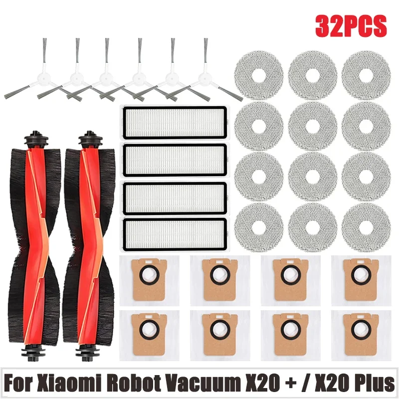 Für Xiaomi Roboter Vakuum X20 + / X20 Plus Teile Wichtigsten Seite Pinsel Hepa-Filter Mopp Tuch Staubbeutel Ersatz zubehör Image