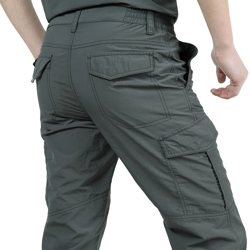 Herren Sommer Taktische Cargohose Leichte lässige wasserdichte Hose Freizeithose Verschleißfeste Multi-Pocket Outdoor Wandern Image