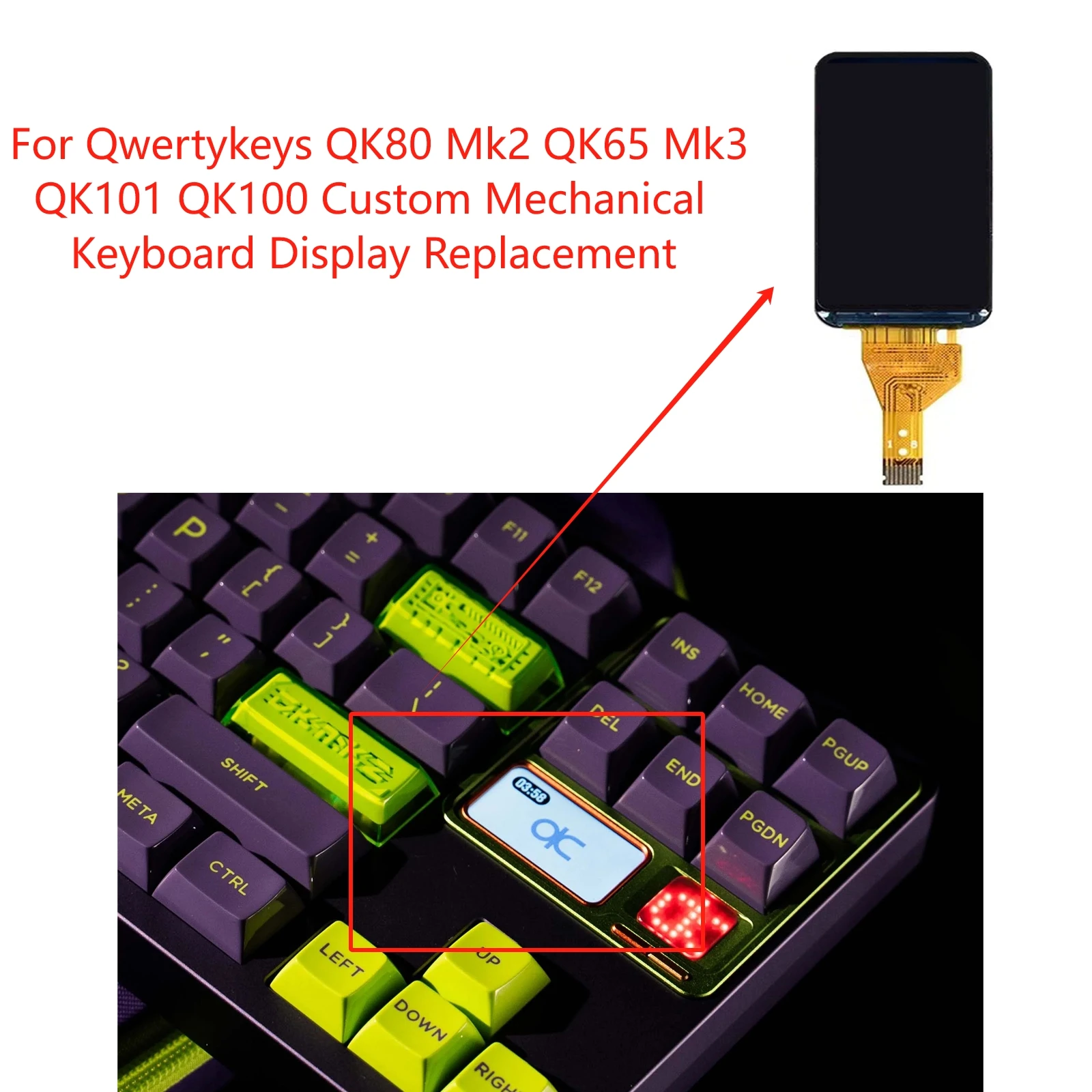 Neues Vollfarbdisplay für Qwertykeys QK80 Mk2 QK65 Mk3 QK101 QK100, individueller Ersatz für mechanische Tastatur Image