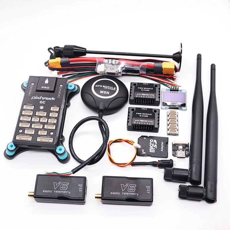PIXHAWK 6C PRO FMUV6C Ardupilot PX4 32-Bit Flugsteuerung Autopilot mit 4G SD Sicherheit Eingebauter Buzzer für Copter Flugzeug Rover Boot Image