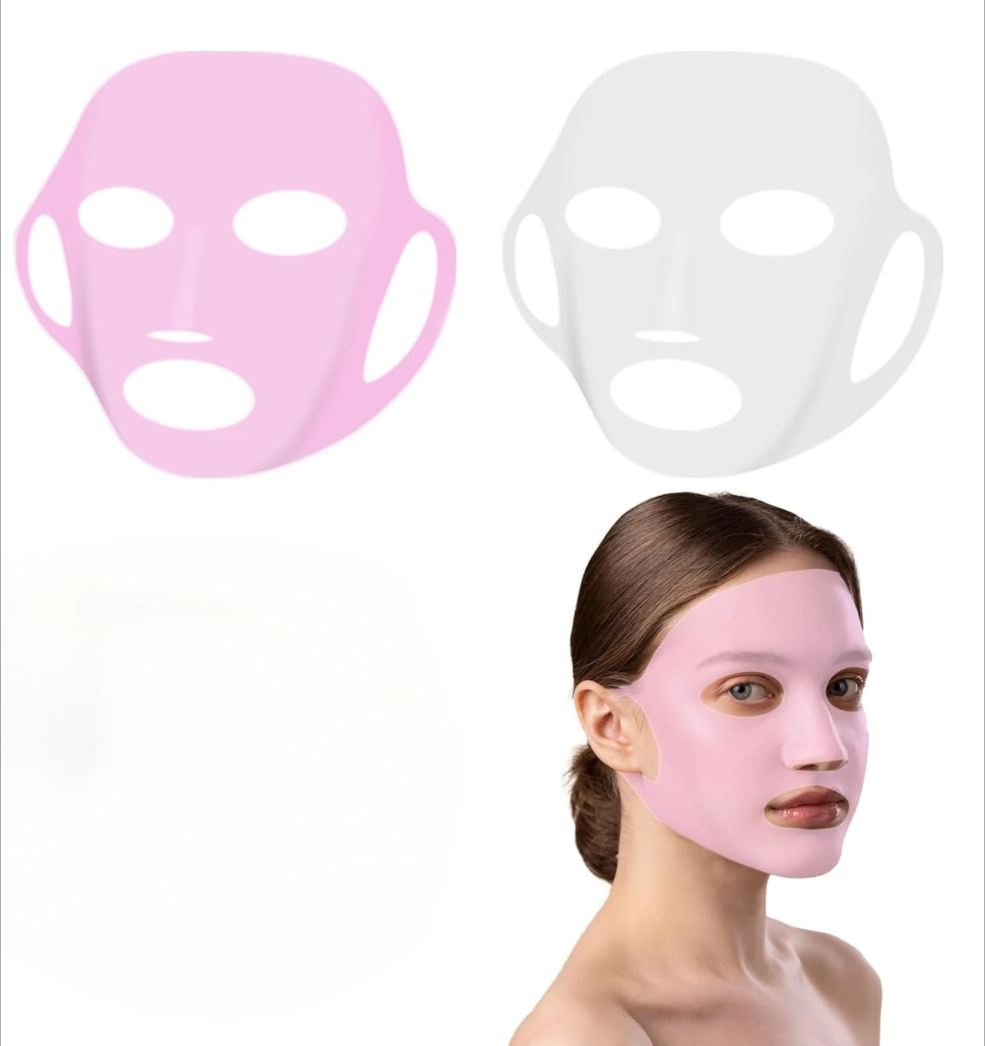 Silikon-Gesichtsmaskenhalter, wiederverwendbarer Silikon-Gesichtsmaskenhalter für Blattmasken, nasse Verriegelung, vermeiden Verdunstung, Hautpflege, Schönheitswerkzeug Image