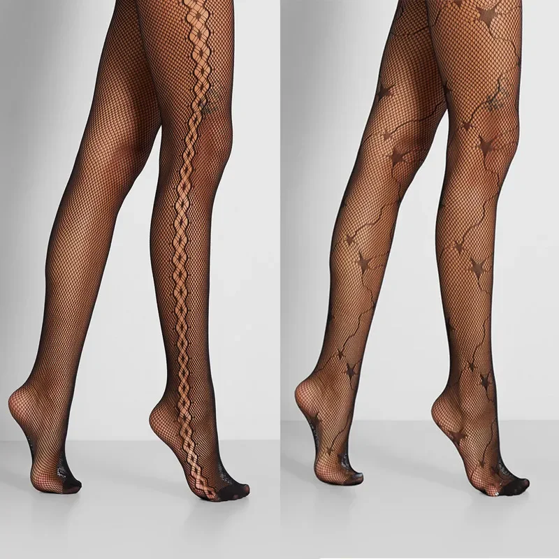 Neuankömmling dünne Strumpfhosen Frauen sexy feste Netz strümpfe g Strumpfhosen Kleidung für Blumen strümpfe schwarze Netz strumpfhose Spitze sexy Dessous