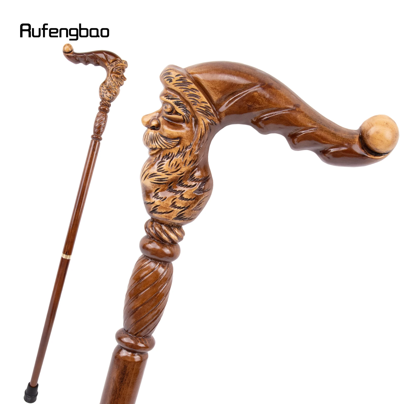 Santa Claus braun Holz Mode Gehstock dekorative Cosplay Party Holz Gehstock Halloween Mace Zauberstab Crosier 96cm Image
