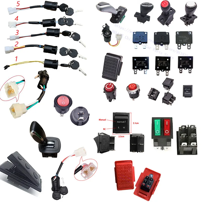 Schalter für Elektrofahrzeuge, Drosselklappenschlüssel, Kraftsicherung, Vorwärts- und Rückwärtsgriff, Teile für Kinderwagen mit hoher und niedriger Geschwindigkeit Image