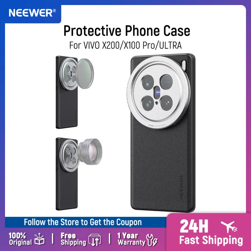 NEEWER Schutzhülle für VIVO X200 Pro/ULTRA/X100 ULTRA, robustes TPU + PC-Kunstleder mit 17-mm-Objektivhalterungen Image