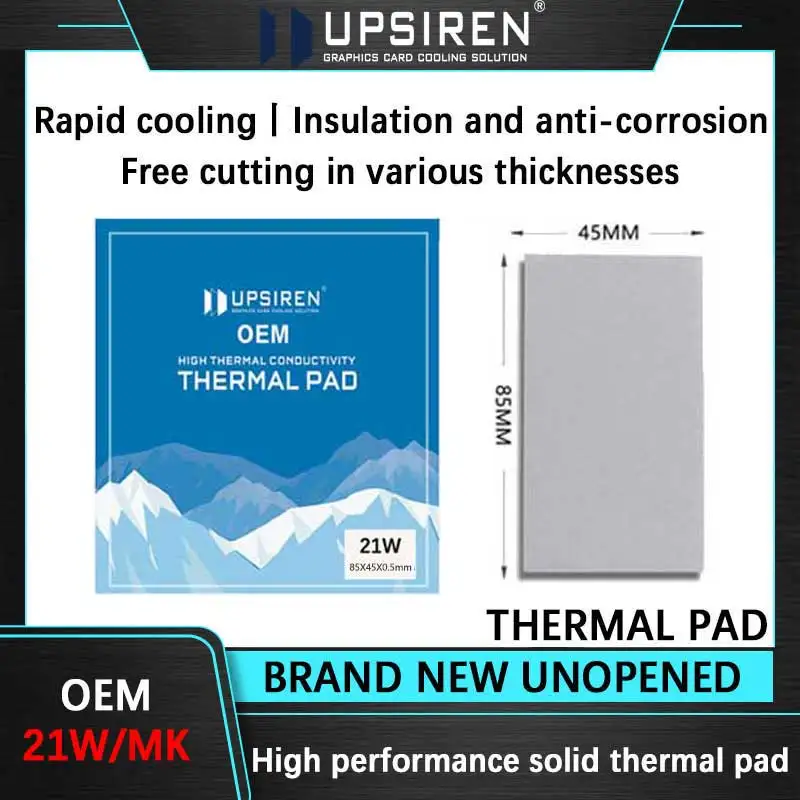 UPSIREN OEM 21W Thermal Pad Silikon Gips Thermal Pad CPU GPU Wasserkühlungsmatte 85x45mm Hochwertiges Kühlkörper-Kühlpad Image