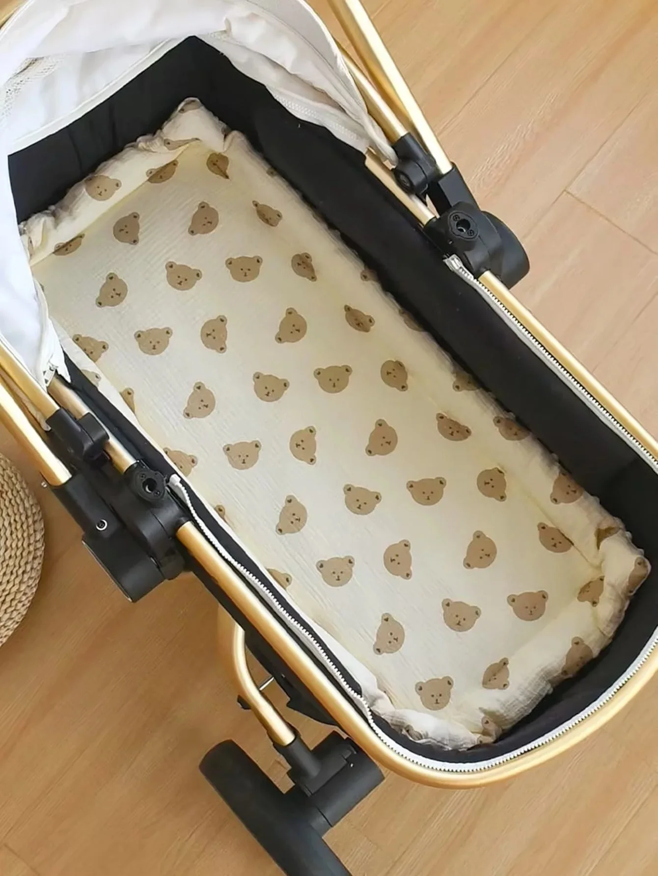 Kinderwagenkissen, flauschige warme Schlafmatte für Kinderwagen, rutschfestes Kinderwagenkissen aus dicker Gaze Image