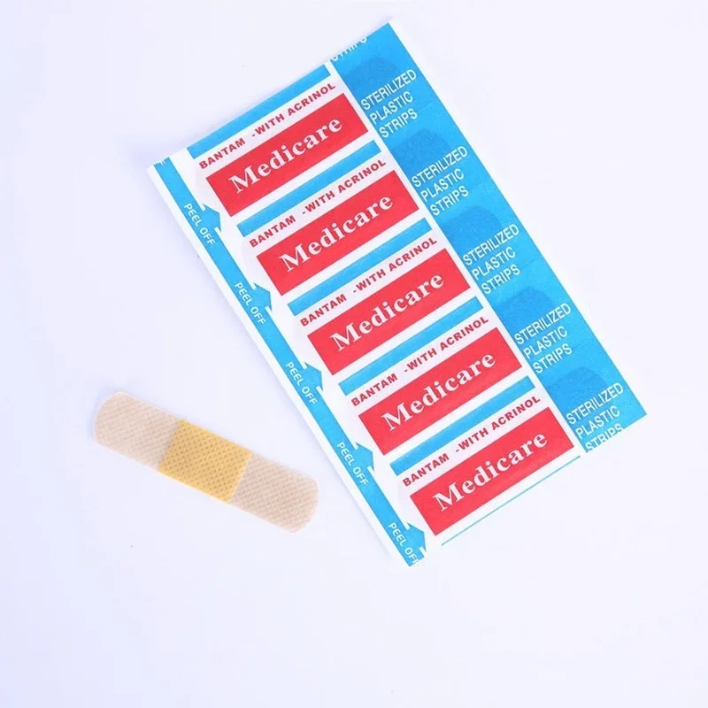 100 stücke wasserdichte Wund verband Patches Klebeband selbst klebende Gips bandage Vliesstoffe Pflaster für Kinder Image