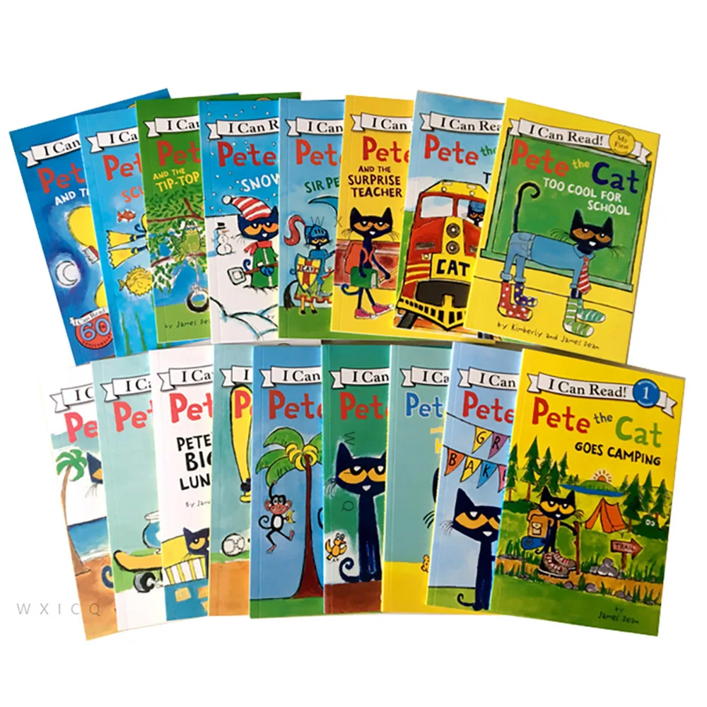 17 bücher/set ICH Kann Lesen Pete Die Katze Bild Bücher Kinder Baby Berühmte Geschichte Englisch Geschichten Kind Buch set baby bedtime buch Spielzeug