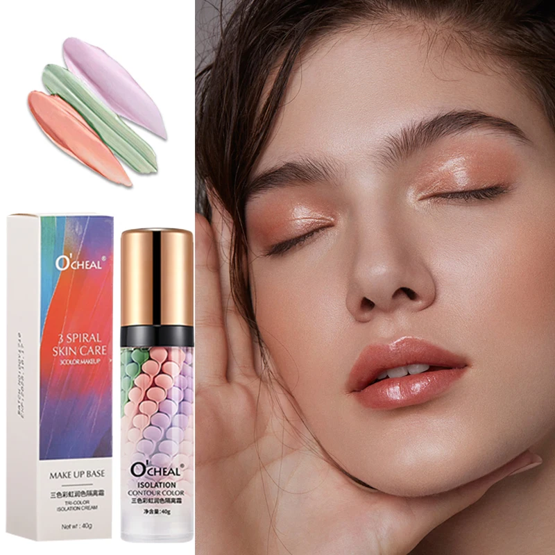 O'CHEAL One-Step Three Color Spiral Contour Isolation Primer Feuchtigkeitscreme Gesichtspflege Corrector Foundation Makeup Cosmetic