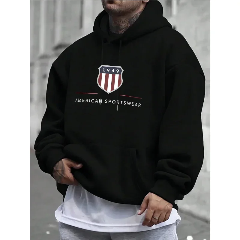 Urban Cool Trend 1949 Print Herren Damen Kapuzenpullover Herbst Winter Täglich Outdoor Urlaub Fitness Lässig Lose Warme Sportbekleidung Image