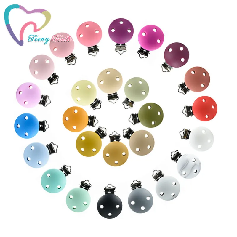 2021 Heiße Farben! ! 3PCS Silikon Runde Clips DIY Baby Schnuller Schnuller Zahnen Schnuller Pflege Schmuck Spielzeug Zubehör Halter Image