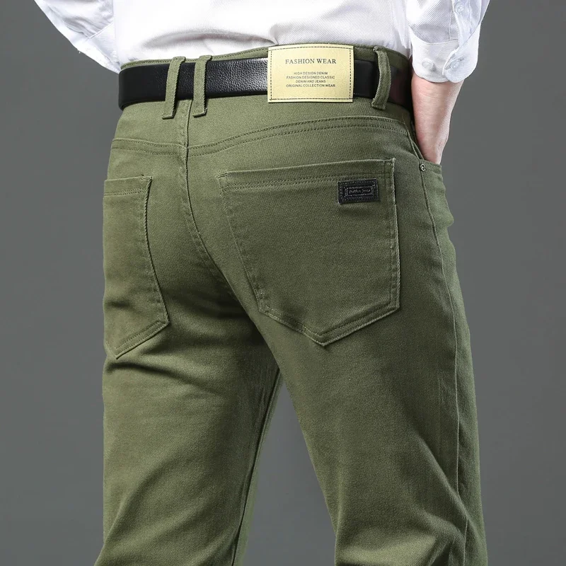 2025 frühling Herbst Neue männer Kleidung Dünne Jeans Mode Braun Business Casual Stretch Denim Hosen Männliche Marke Hosen 28-44