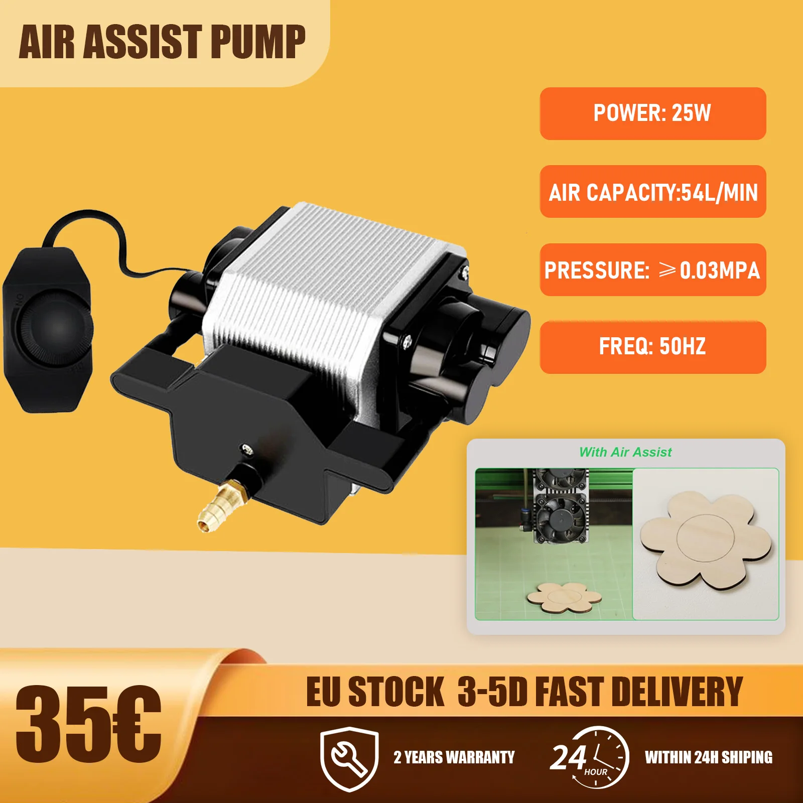 Neje laser gra vierer luft unterstützung pumpe 54/55l/min für cnc lasers ch neider drucker 25w für zwei teile acmer xtool 3d holz bearbeitungs werkzeuge Image