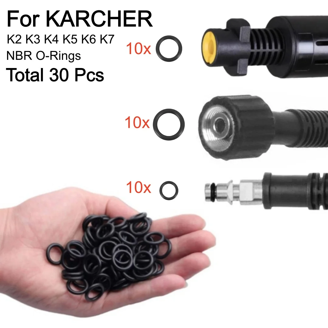 30 Stück Dichtungs-O-Ring für Karcher K2 K3 K4 K5 K6 K7 Dichtung Unterlegscheibe Lanze Schlauch Düse Pinsel Ersatzteile 2,640-729.0 NBR O-Ringe
