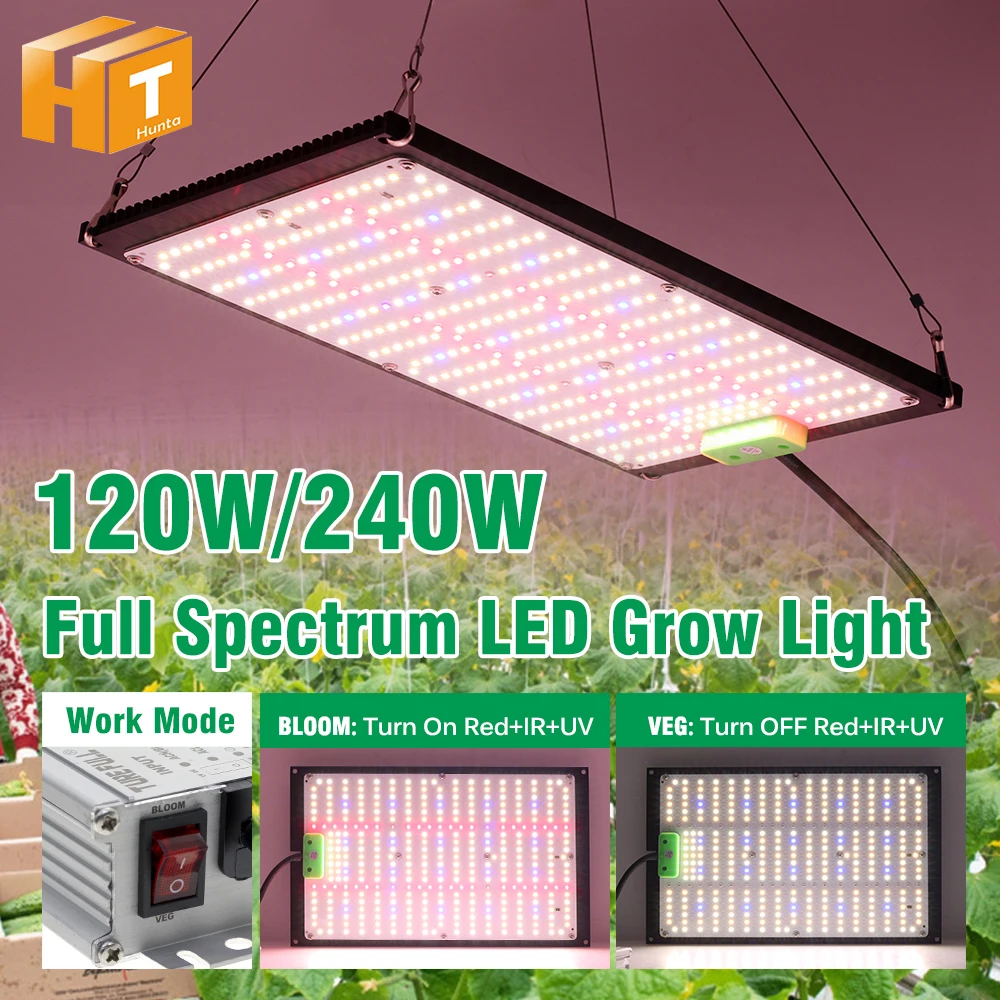 Vollspektrum LED-Wachstumslampe 120W LM301H Rot IR UV Licht Blüten- & Vegetationsmodus Wachstumslampe für Pflanzen Gemüse Blumen Aussaat Image