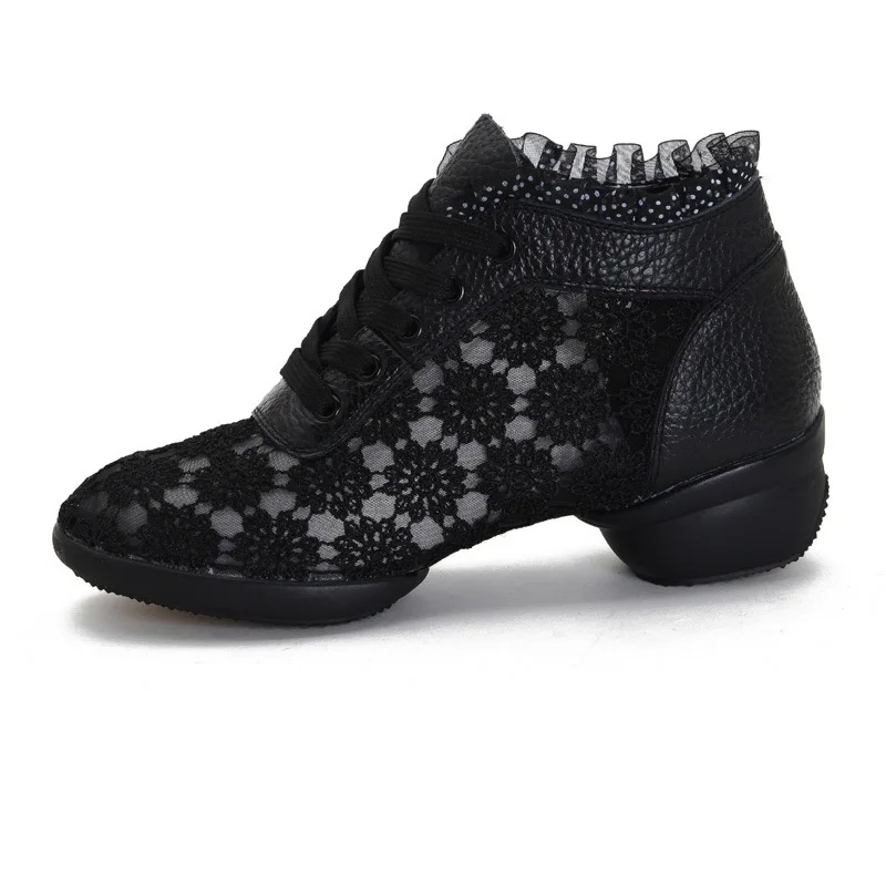 Leder Schuhe Weichen Boden Turnschuhe Frauen Schuhe Atmungsaktives Mesh Ballroom Dance Schuhe Platz Moderne Sport Schuhe Frau Stiefel 44
