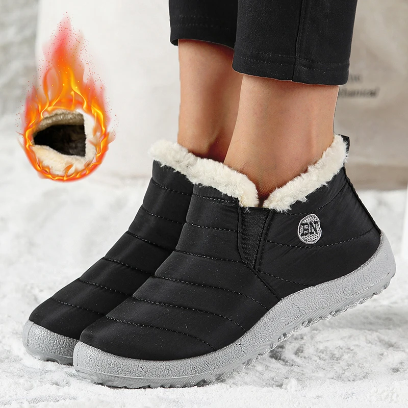 Stiefel Frau Schnee Neue Frauen Schuhe Slip Auf Damen Schuhe Plus Größe Unisex Wasserdichte Stiefeletten Pelz Botas Mujer Stiefel Frauen