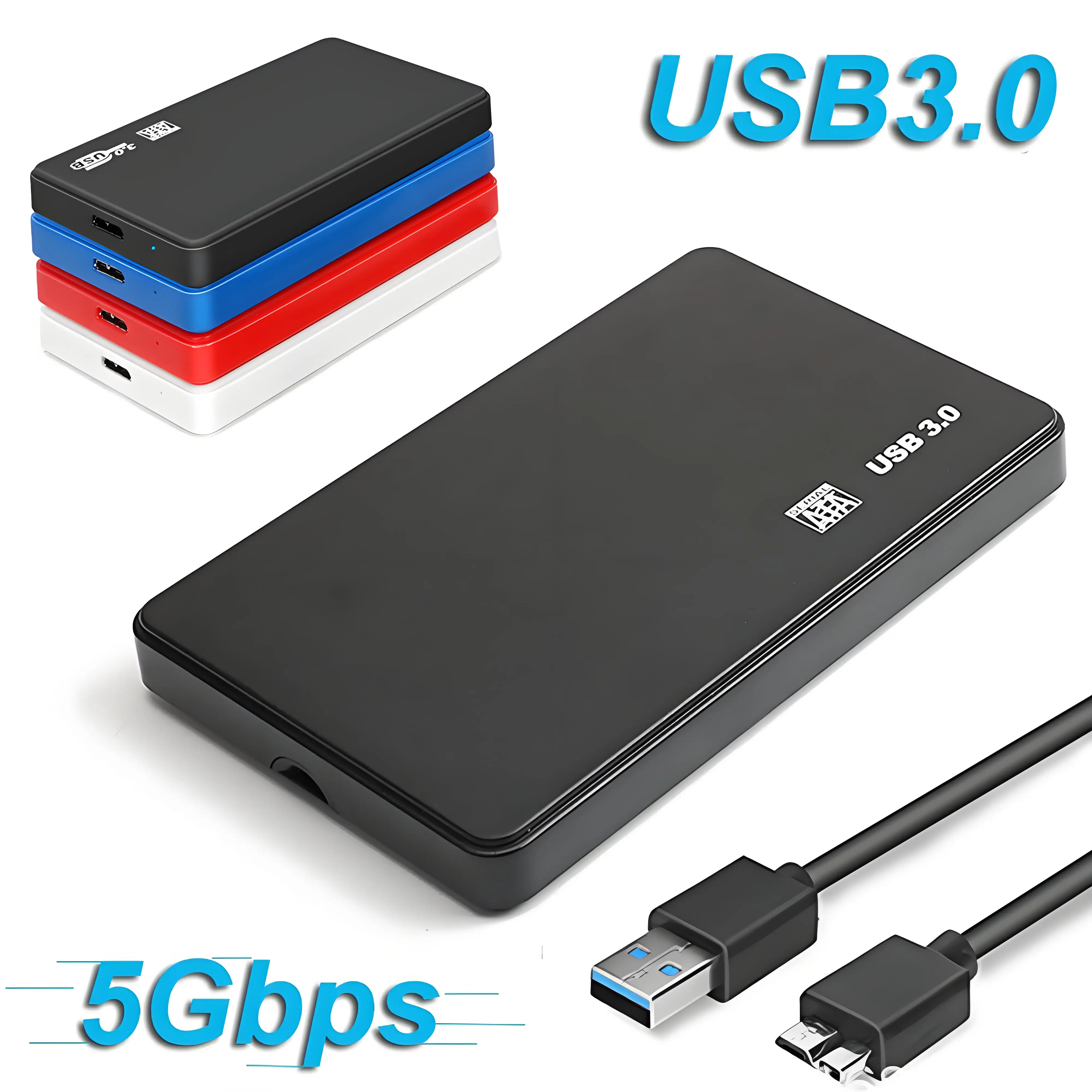USB 3.0 HDD-Gehäuse 2,5 Zoll SATA HDD SSD Externes Festplattengehäuse 5 Gbit/s Hochgeschwindigkeits-externe Festplatte Festplattenbox für PC Laptop PS5 Image
