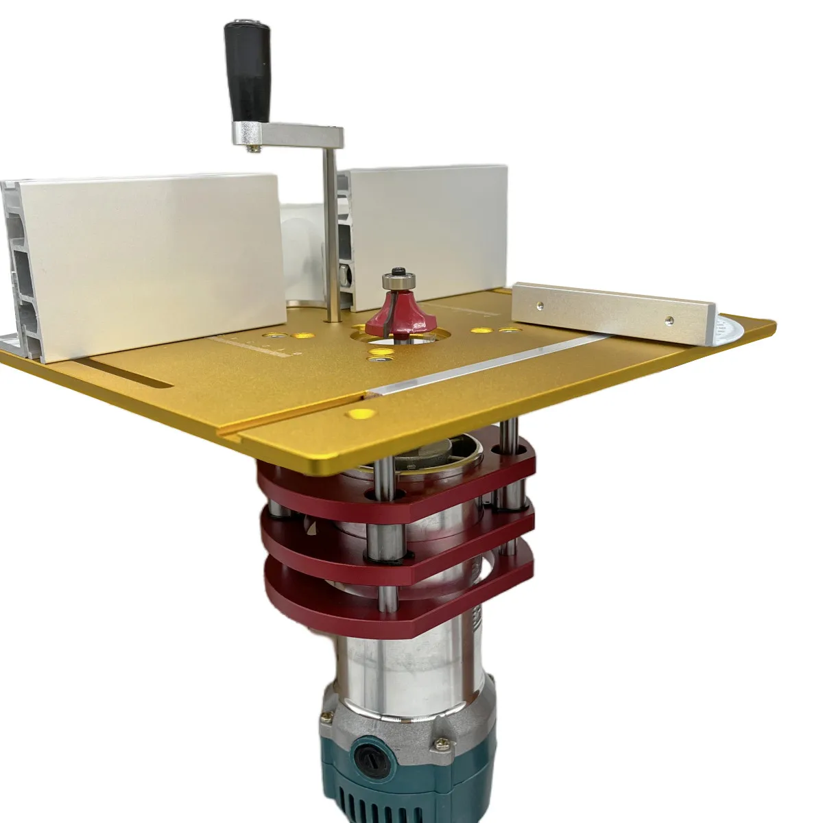 Oberfräsen-Lift-Kit mit Aluminium-Fräsplatte für Motoren mit 65 mm Durchmesser, Holzbearbeitung, Oberfräse, Tisch, Werkbank, Trimmer, Graviermaschine Image