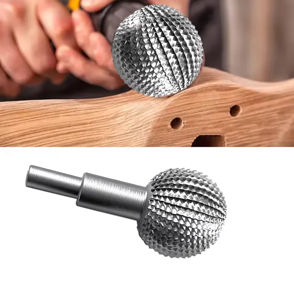 41,2mm Rotary Holzbearbeitung Sphärische Dorn Platte Carbon Stahl Grat Ball Carving Polieren Bohren Bits Ball Solarplexus Schleifen Kopf Image