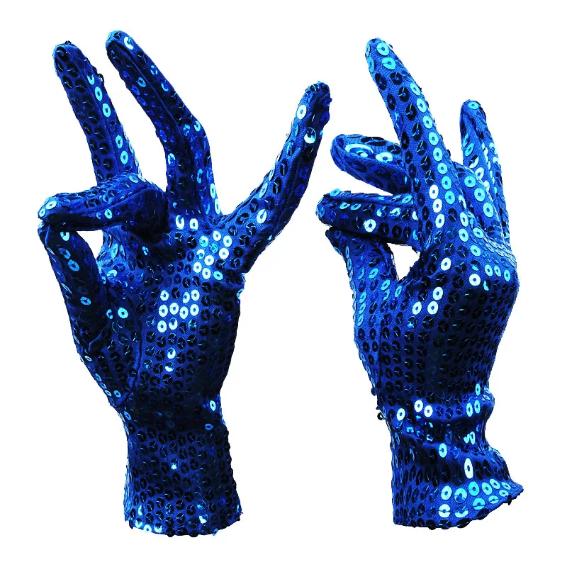 Pailletten Bühne Leistung Requisiten Handschuhe Erwachsene Halloween Cosplay Tanzen Zeigen Magie Mode Persönlichkeit Hip Hop Frau Männer
