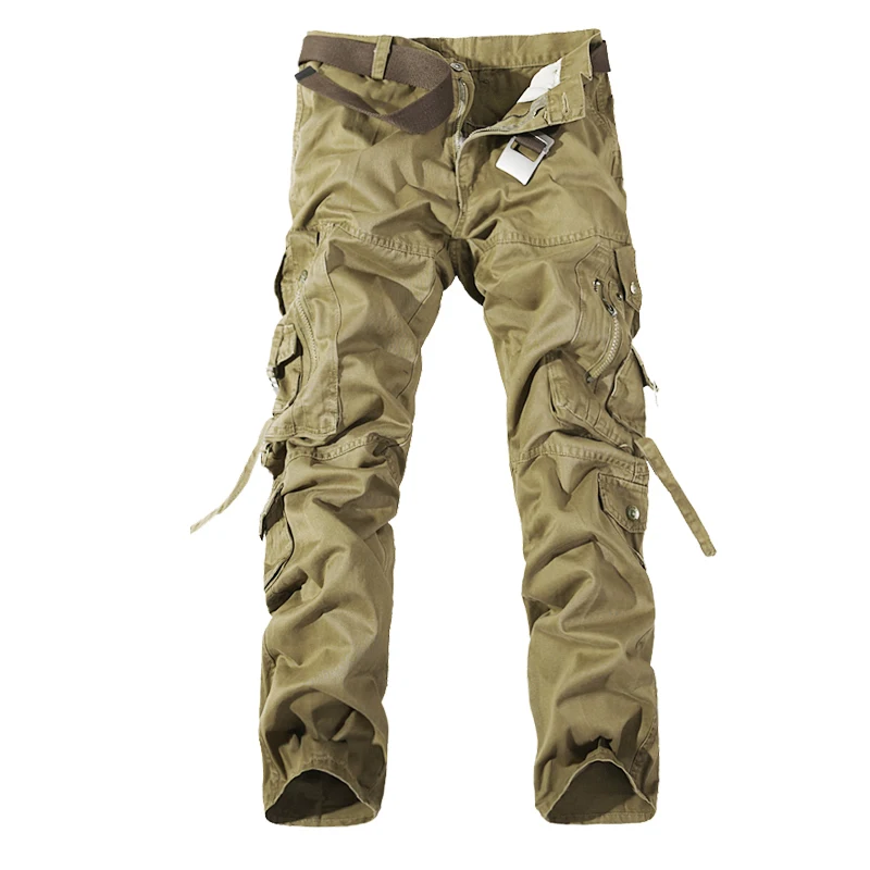 Männer Cargo Hosen Casual Armee Grün Große Taschen Hose Militär Insgesamt Männlich Im Freien Hohe Qualität Lange Hosen 28-42 plus
