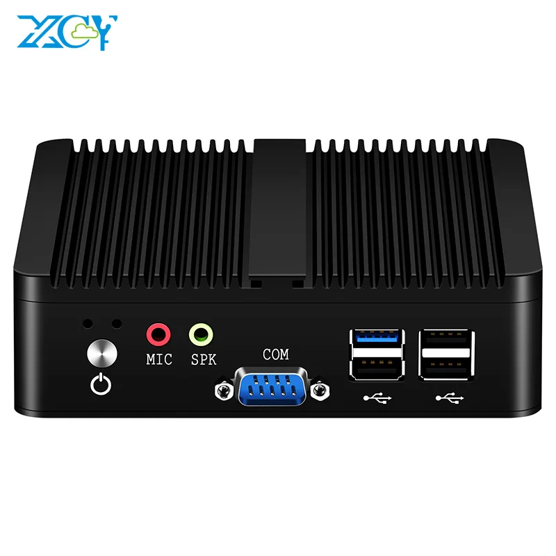 Xcy lüfter loser mini pc intel celeron j6412 dual ethernet 2x com rs232 rs485 windows linux hdmi vga 4x usb wifi industrie computer Image