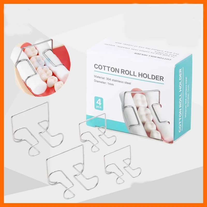 4 teile/schachtel Dental Kieferorthopädische Baumwolle Rolle Clip Kieferorthopädische Edelstahl Autoklavierbar Baumwolle Rollenhalter Dental Isolation Instru Image