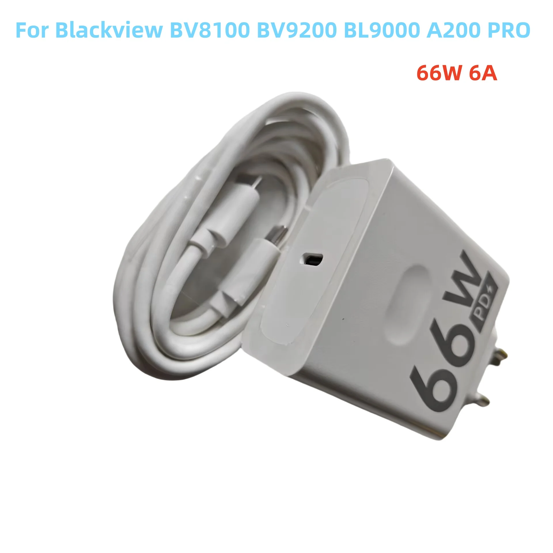 Für Blackview BV8100 BV9200 BL9000 A200 PRO Telefon Adapter Schnelle Ladegerät EU Stecker Reise 66W + 6A Dual Typ-C USB Kabel Daten linie Image